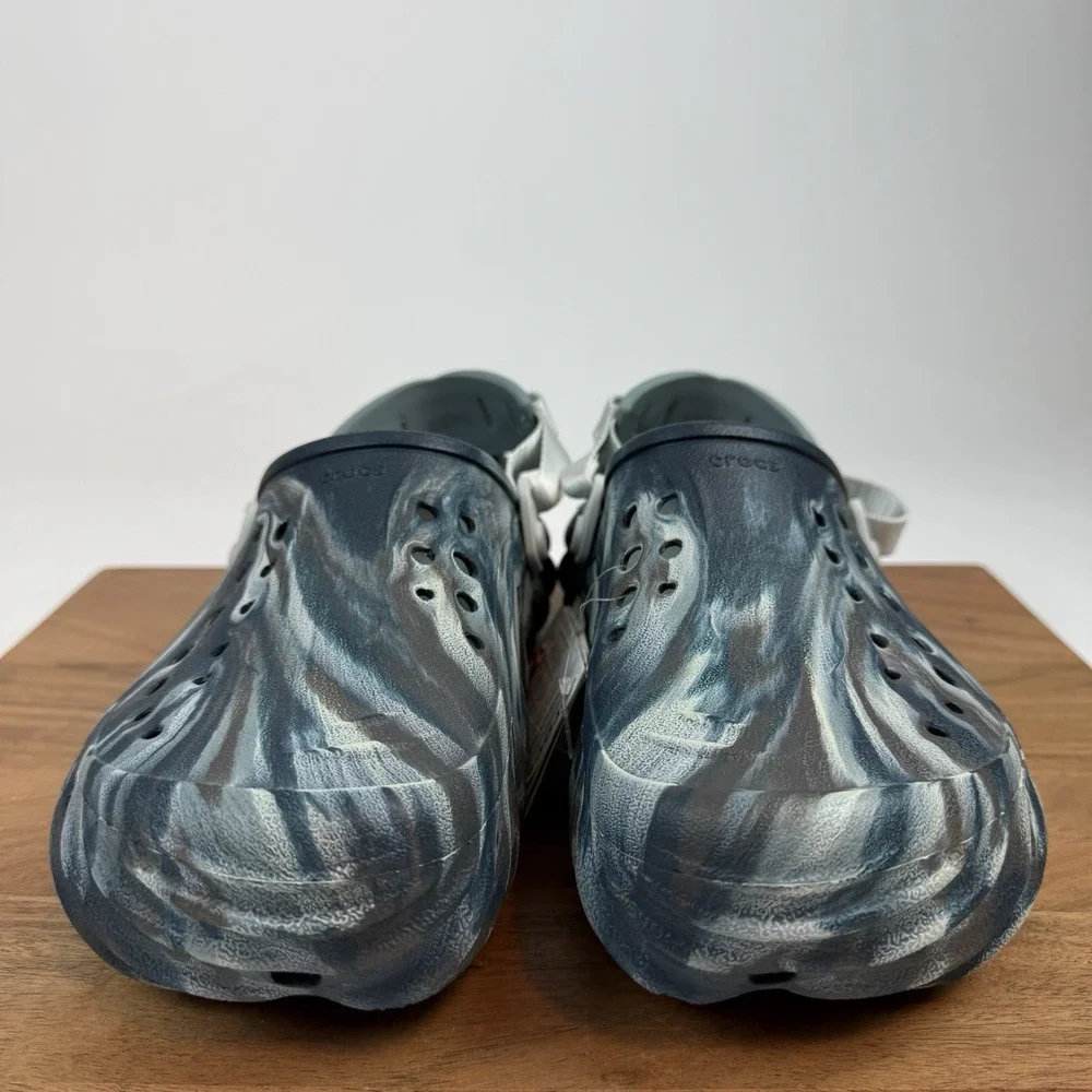 New NWT Mens Crocs Echo Marbled Blue Comfort Clogs Sandals Shoes Size 10 M - Picture 3 of 8